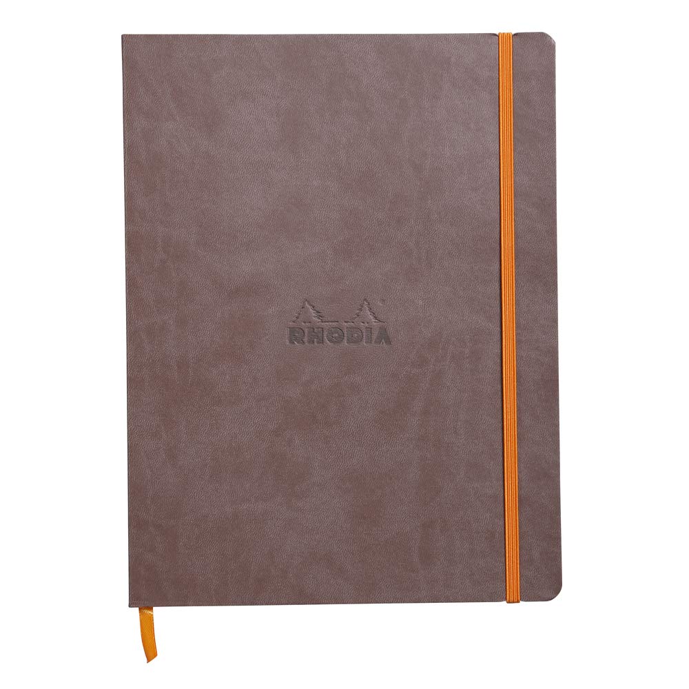 Rhodia Rhodiarama Softcover Notebook - 80 Dots Sheets - 9 3/4 x 7 1/2 - Chocolate