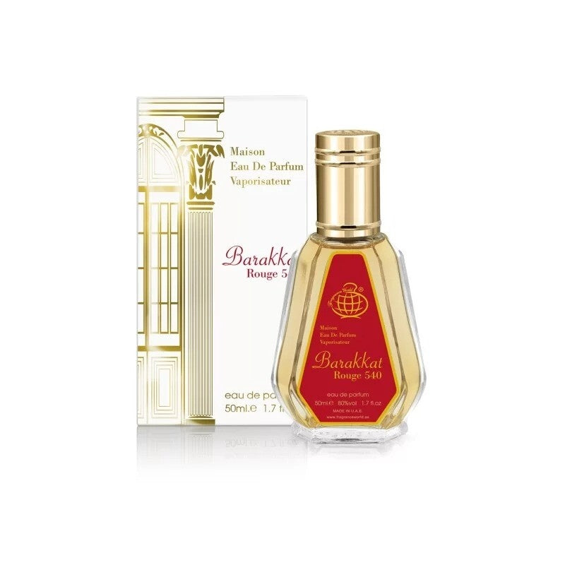 Fragrance World Barakkat Rouge 540 EDP Spray for Unisex, 1.7 Fl Oz (50ml)