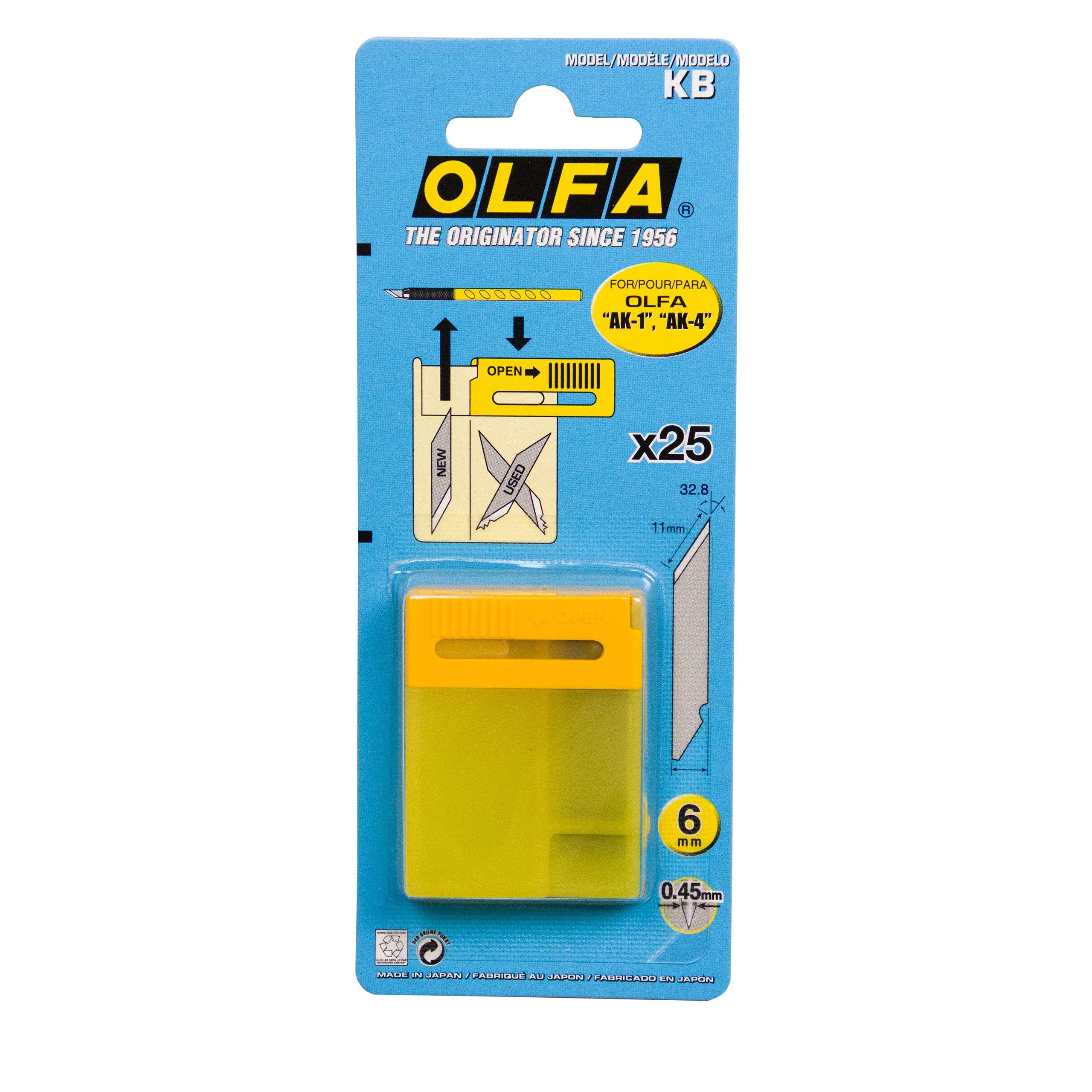 OLFA 6mm Multi Purpose Art Knife Blade Set, 25-Pack