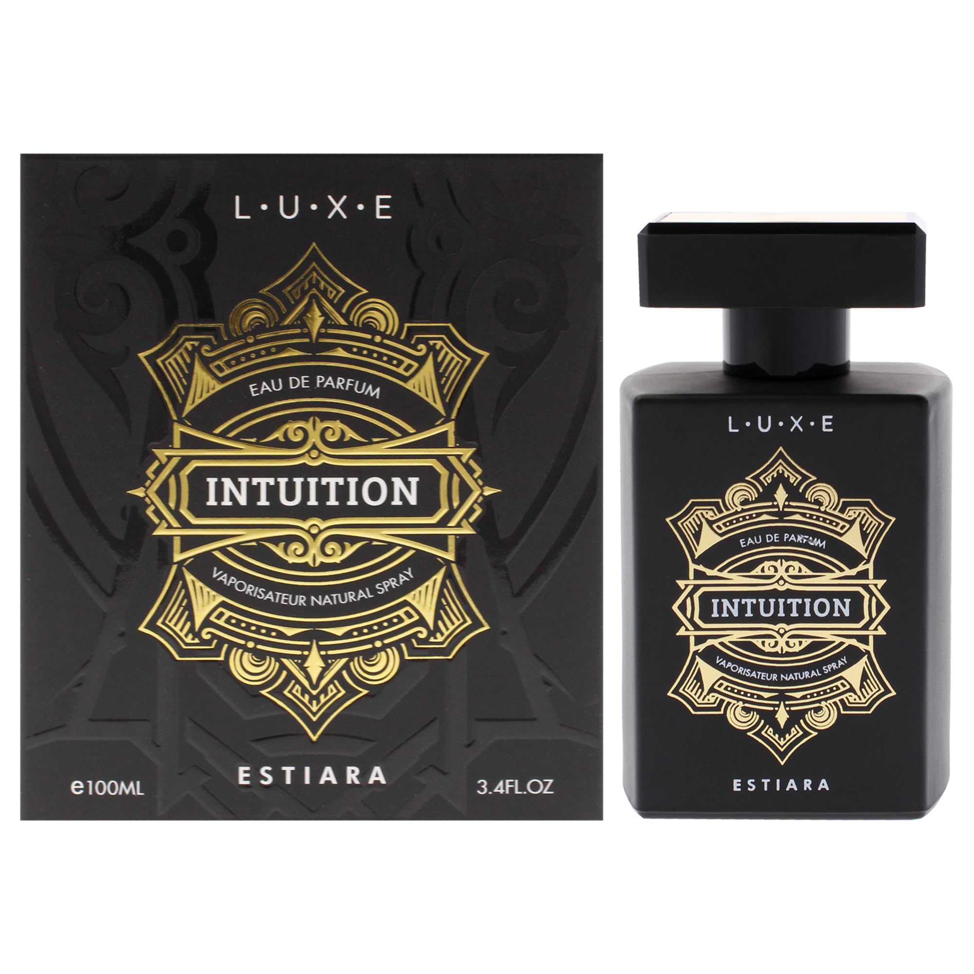 Luxe Estiara Intuition Eau de Parfum Unisex Oriental Spicy Oud Patchouli Musk Fragrance 3.4 oz Spray