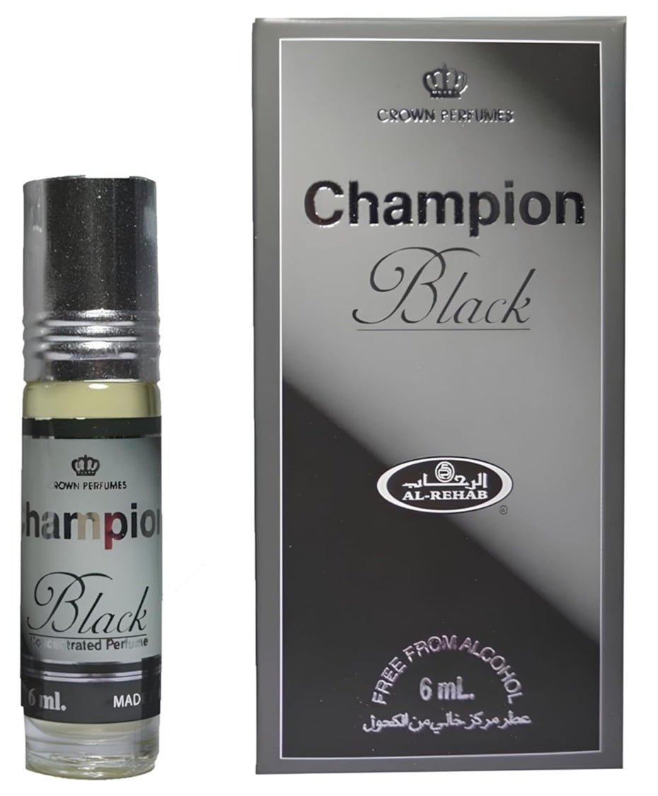 Al Rehab Champion Black Roll On Perfume Oil 0.2 Fl Oz (6 ml)