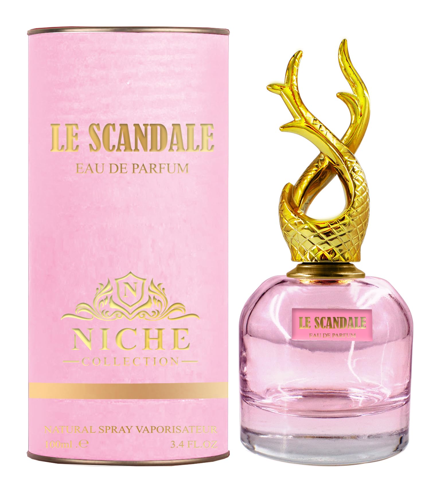 Khalis Le Scandale Niche Collection Eau de Parfum for Women, Oriental Floral Fragrance with Tonka Geranium and Sandalwood, 3.4 oz Spray