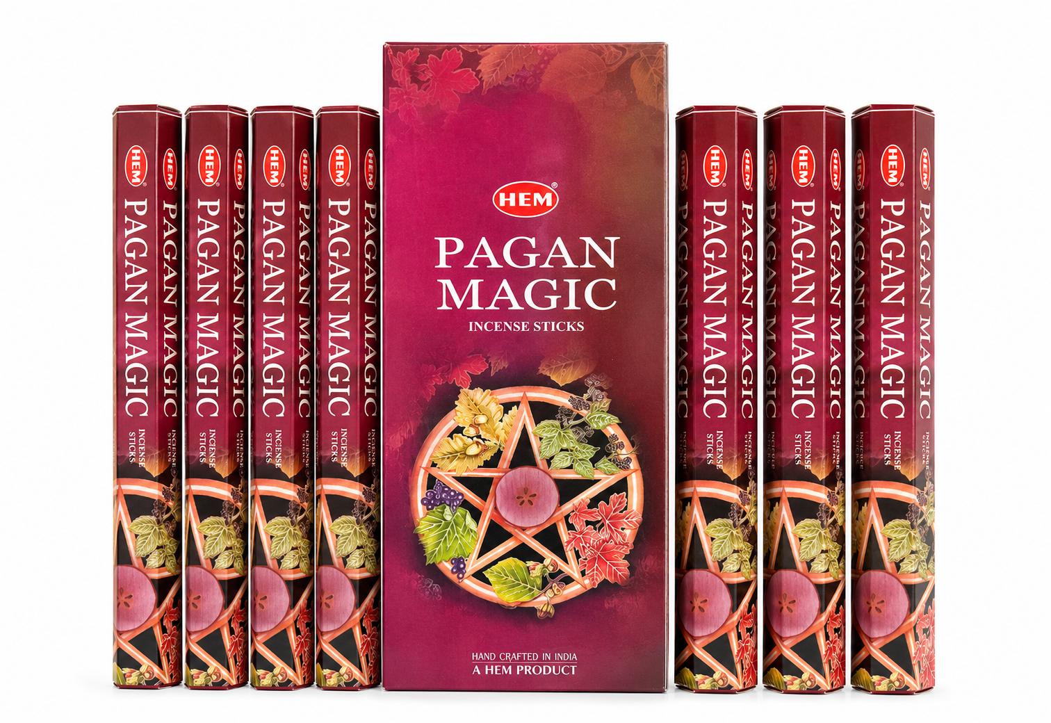Magia pagana - Caja de seis tubos de 20 varillas, 120 varillas en total - Incienso HEM