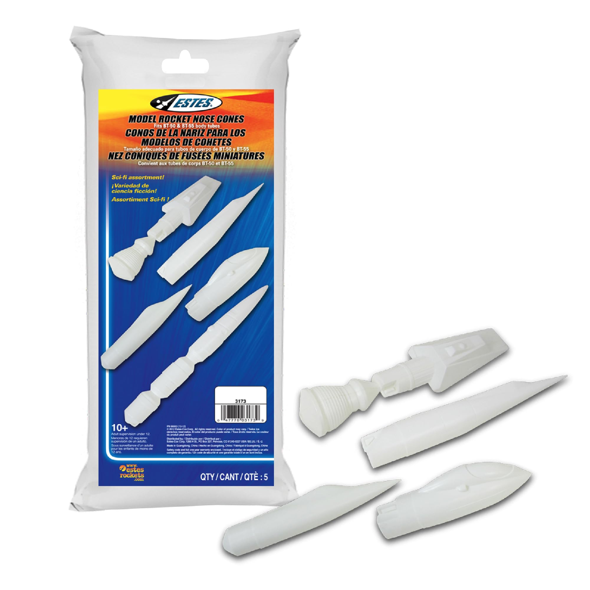Estes 3173 Sci-Fi Nose Cones for Model Rockets (5 Pack)
