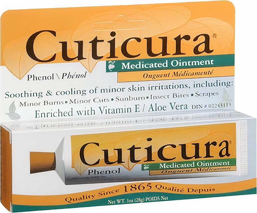 Cuticura Medicated Ointment - Cream to Cure Minor Burns, Cuts, Sunburn, Insect Bites - 1 Oz