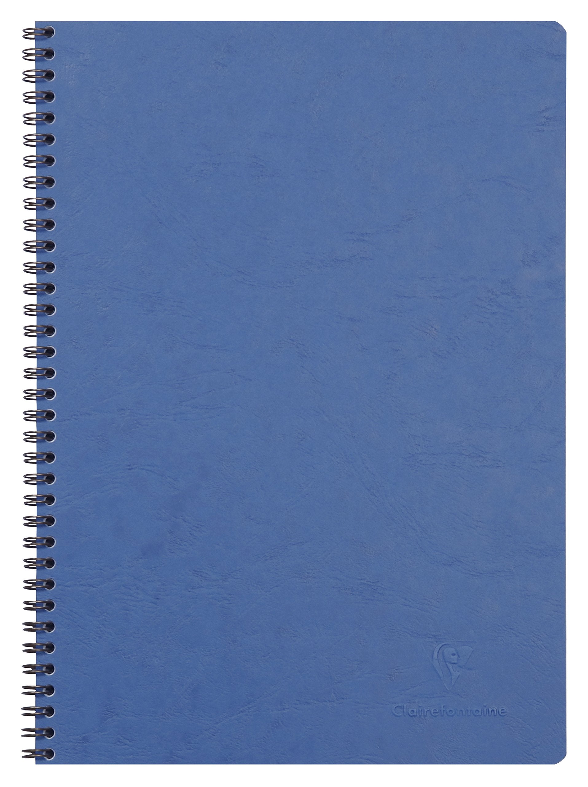 Cuaderno básico Clairefontaine con espiral, con rayas y márgenes, 50 hojas, 8 1/4 x 11 3/4, color azul