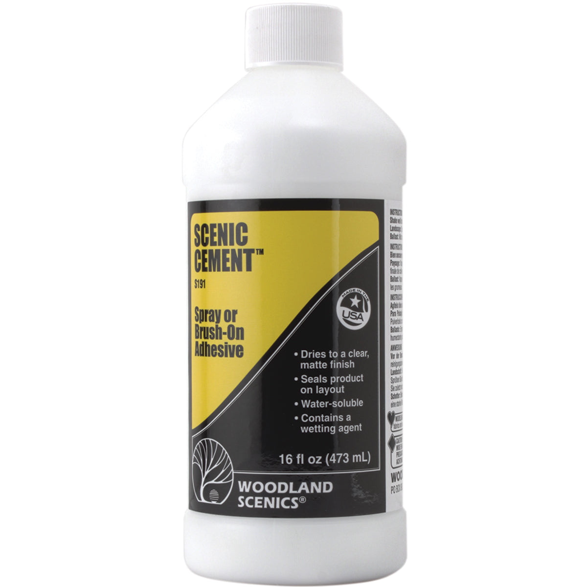 Woodland Scenics Scenic Cement Adhesive, 16 Fl Oz for Model Scenery