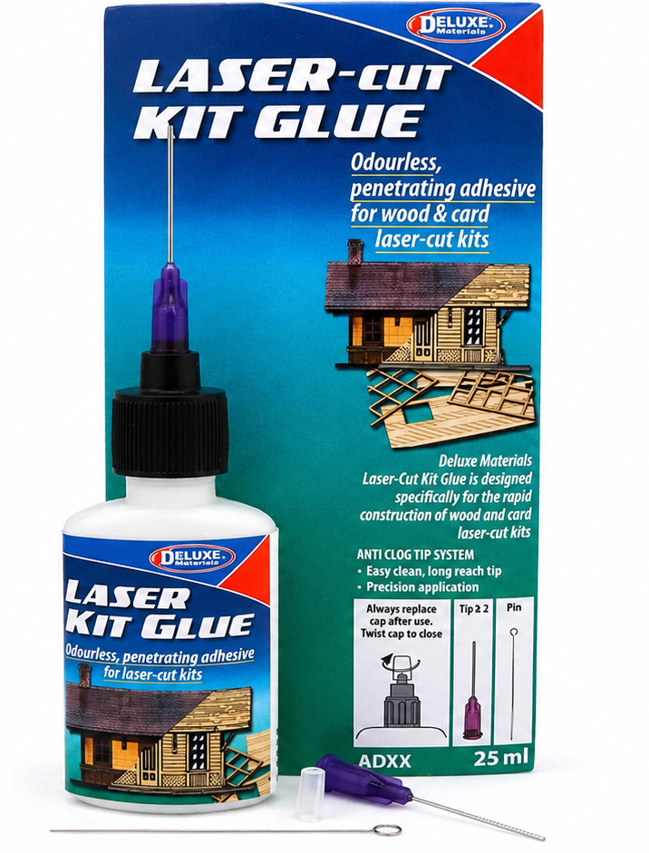 Deluxe Materials Laser-Cut Kit Glue for Wood & Card Model Kits 25 ml