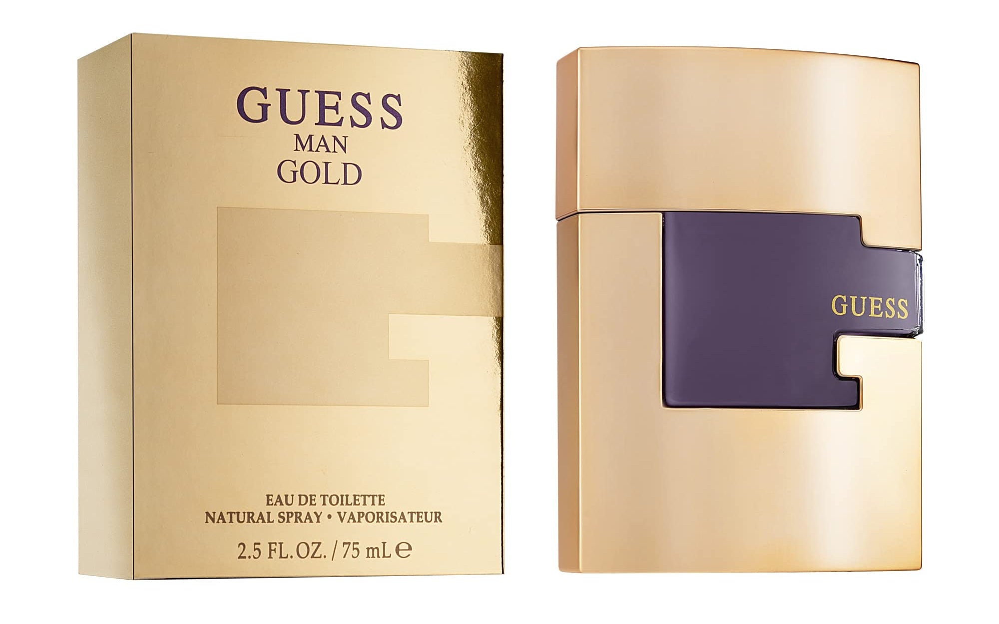 Eau de Toilette en spray Guess Guess Gold para hombre, 2,5 oz