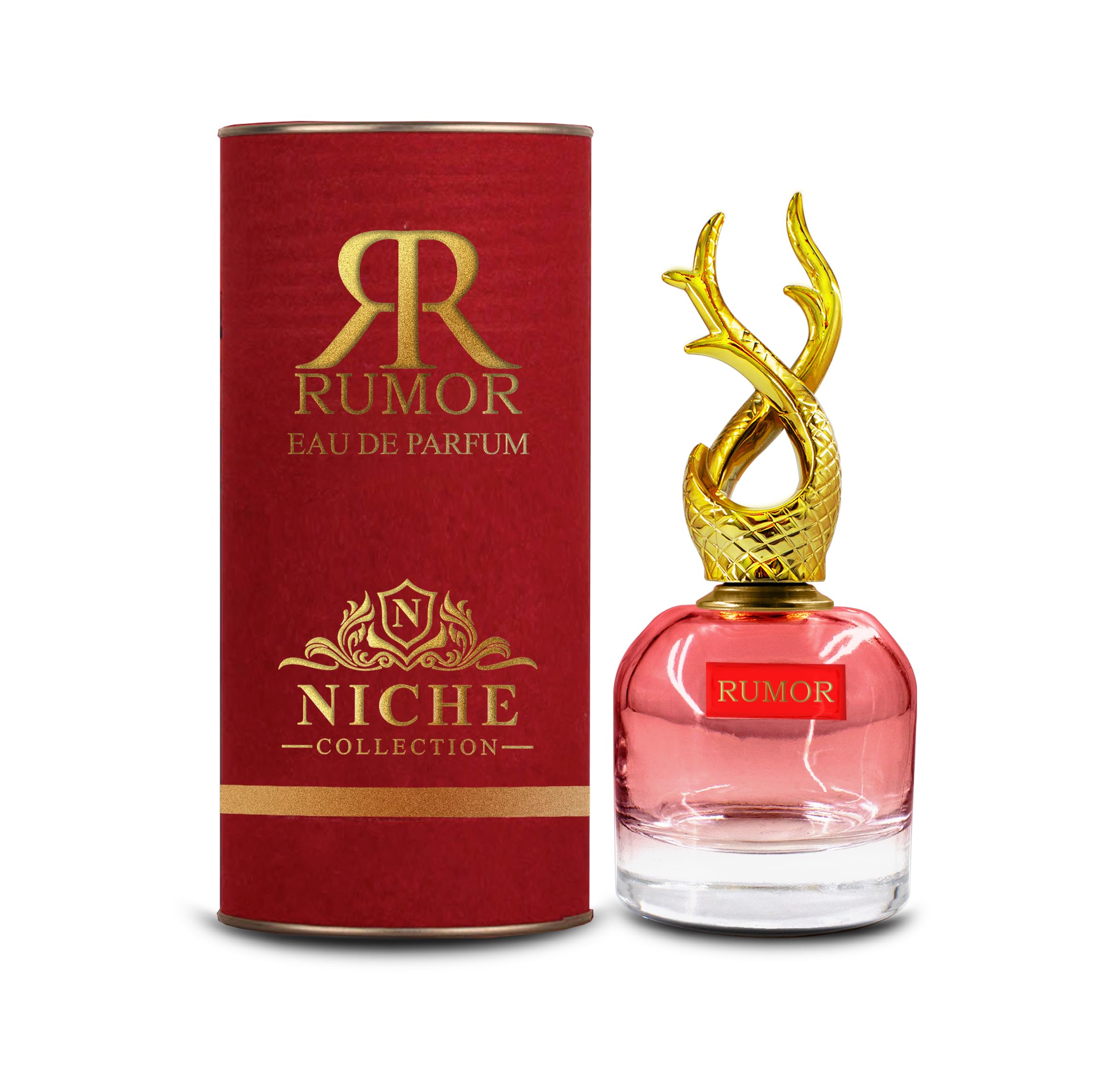 Khalis Rumor Niche Collection Eau de Parfum for Women, Oriental Floral Fragrance with Magnolia White Rose Jasmine and Musk, 3.4 oz Spray