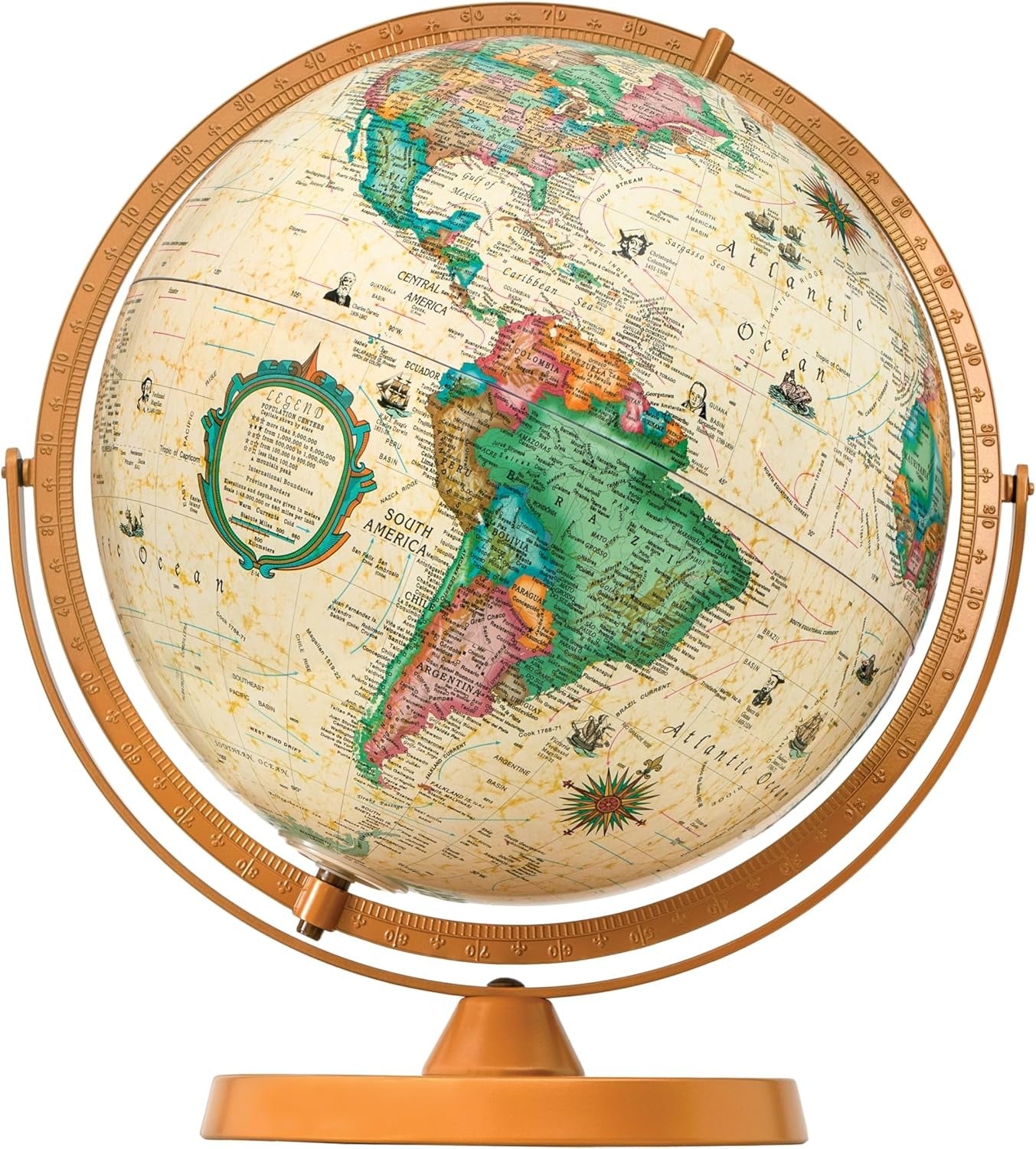 Globe terrestre de bureau Replogle Pioneer, modèle antique de 12 pouces