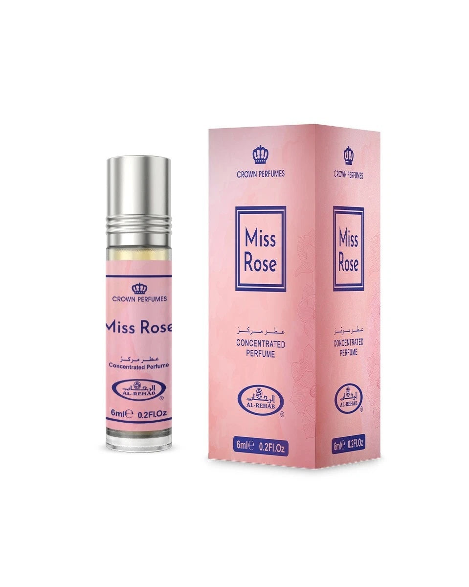 Al Rehab Miss Rose Perfume Oil Roll On, 0.2 Fl Oz (6 ml)