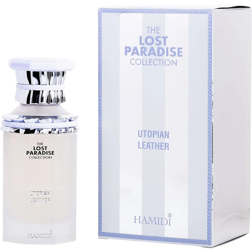 Hamidi The Lost Paradise Utopian Leather Eau de Parfum Unisex Leather Amber Floral Fragrance 3.4 oz Spray