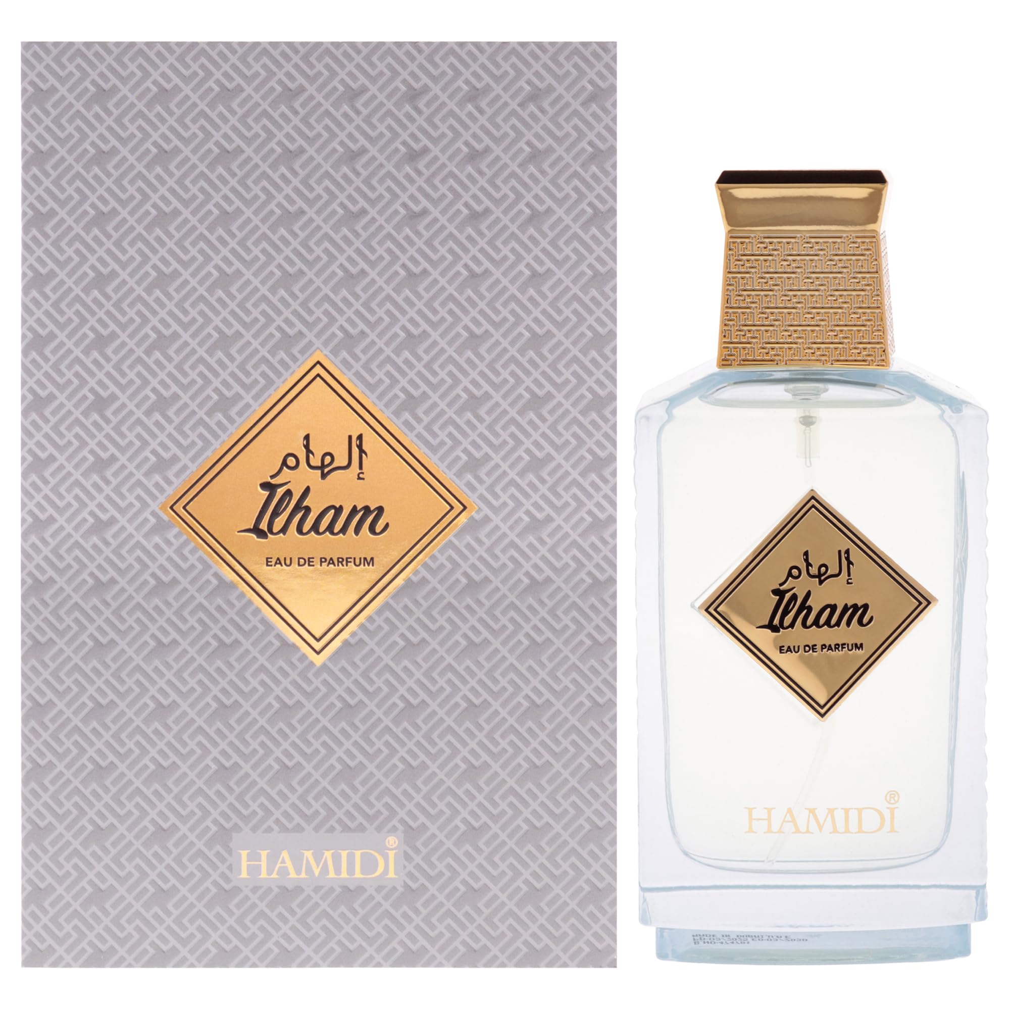 Hamidi Ilham Eau de Parfum for Men, Oriental Floral Fragrance with Mint Bergamot Lavender Vanilla and Amber, 3.4 oz Spray
