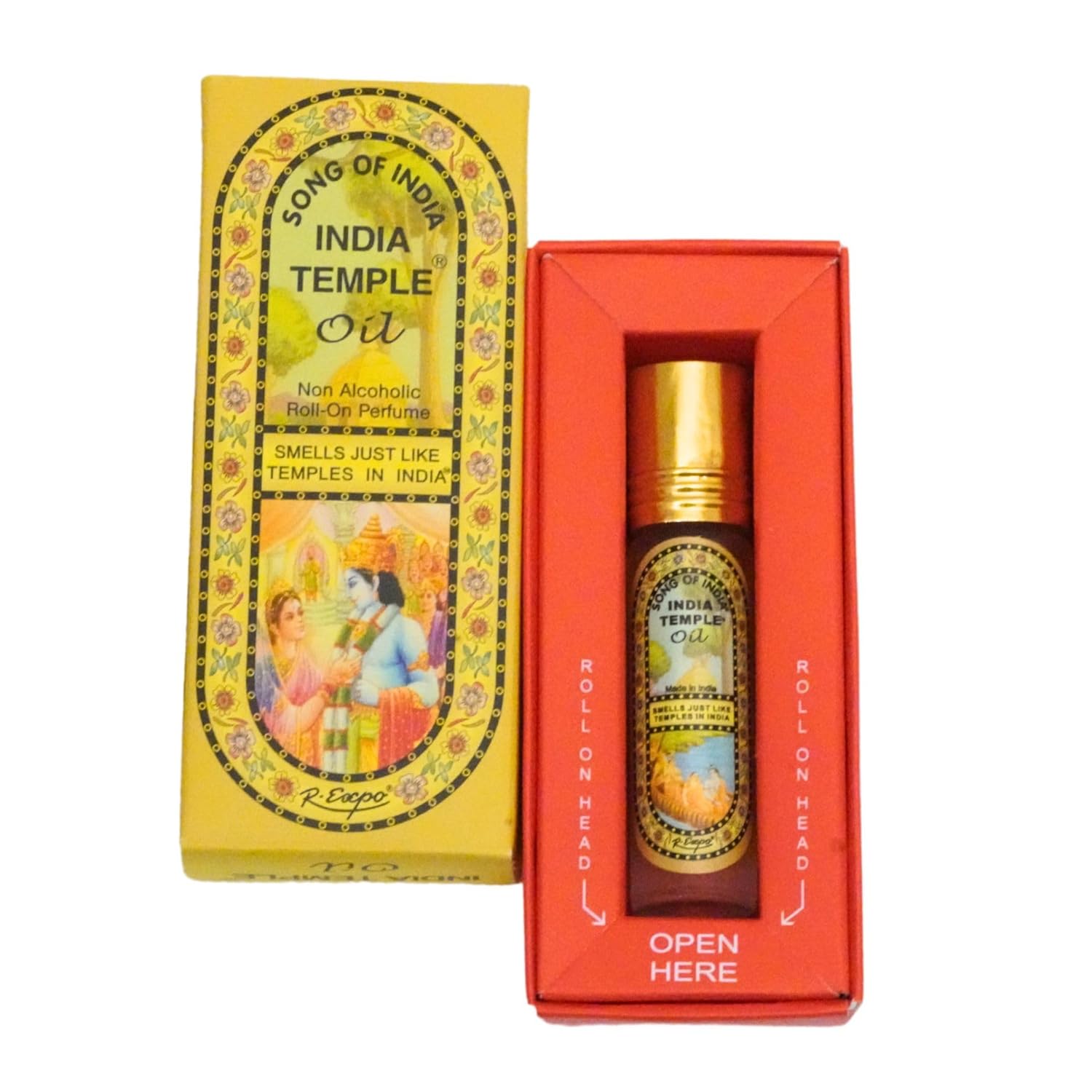 Aceite perfumado Temple of India, Song of India, paquete de 2, botella de 8 ml