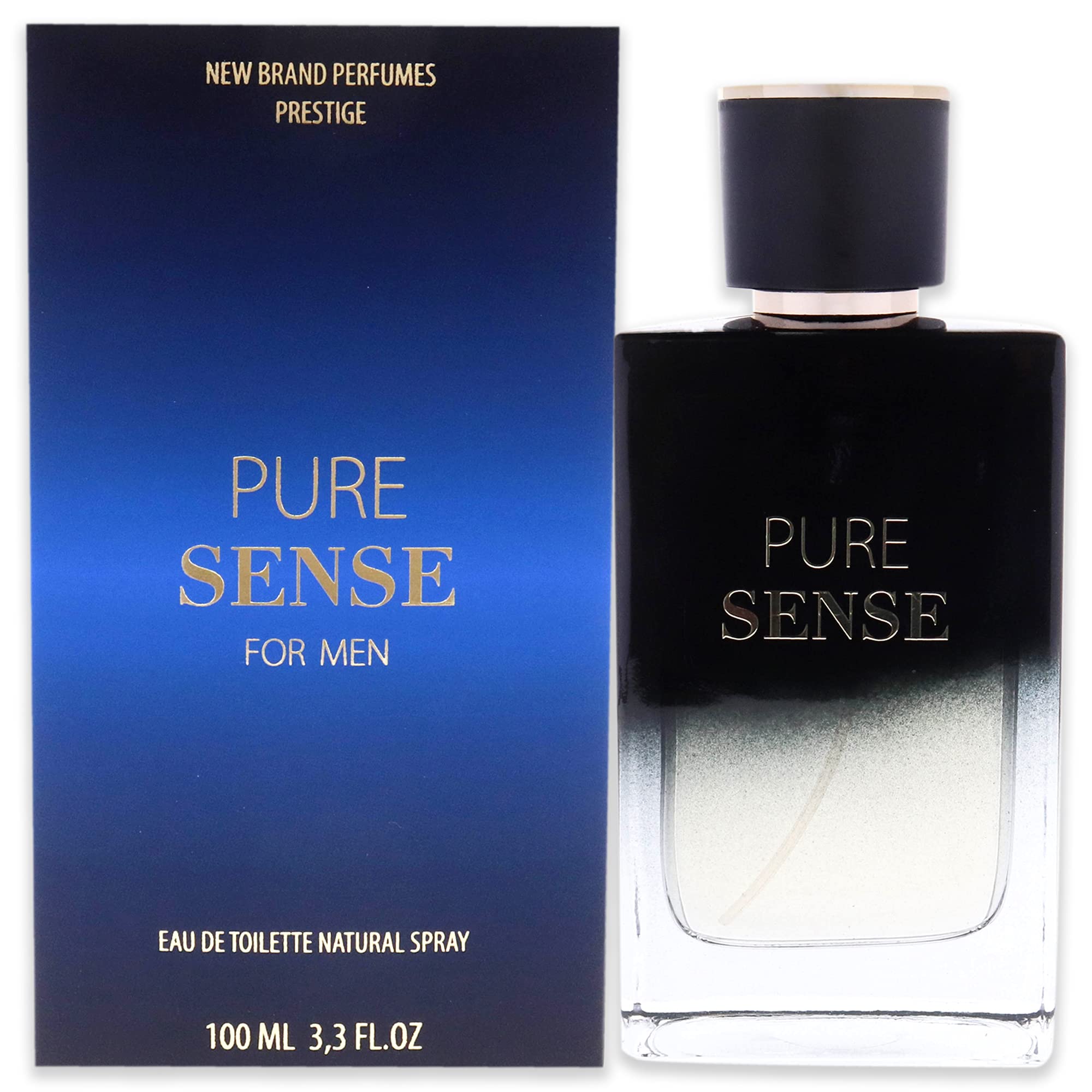 New Brand Pure Sense Eau de Toilette Men Spicy Leather Scent 3.3 oz Spray