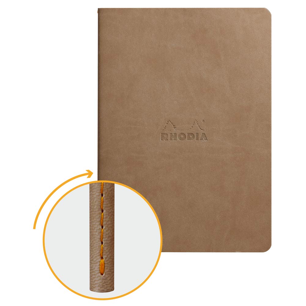 Rhodia Rhodiarama Sewn Spine Notebook - Dot grid 32 Sheets - 6 x 8 1/4 - Taupe