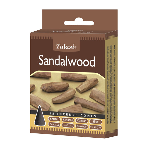 Tulasi Classic Incense Cones, Sandalwood - 15 Count Pack