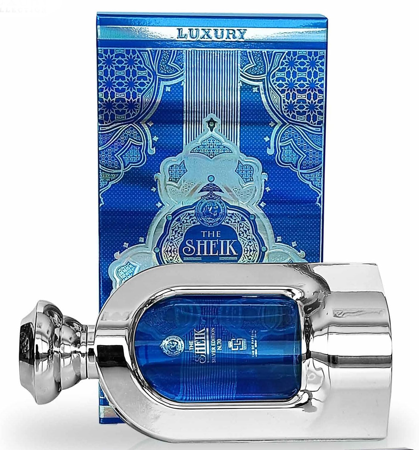 Khalis The Sheik No.77 Luxury Gold Eau de Parfum Men Oriental Woody Spicy Scent 3.4 oz Spray