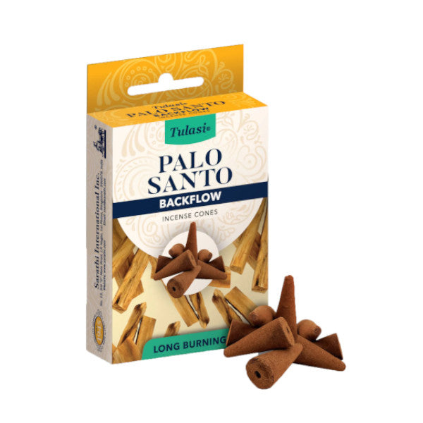 Tulasi Backflow Incense Cones, Palo Santo - 10 Count Pack