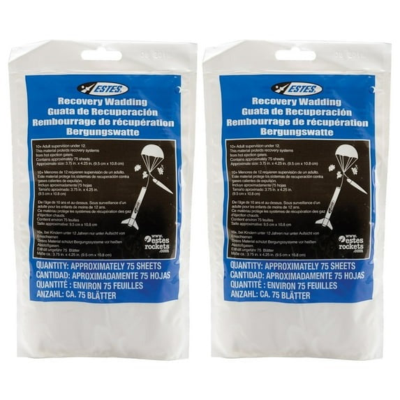 (2-Pack) Estes 2274 Recovery Wadding (225 Sheets in Total)