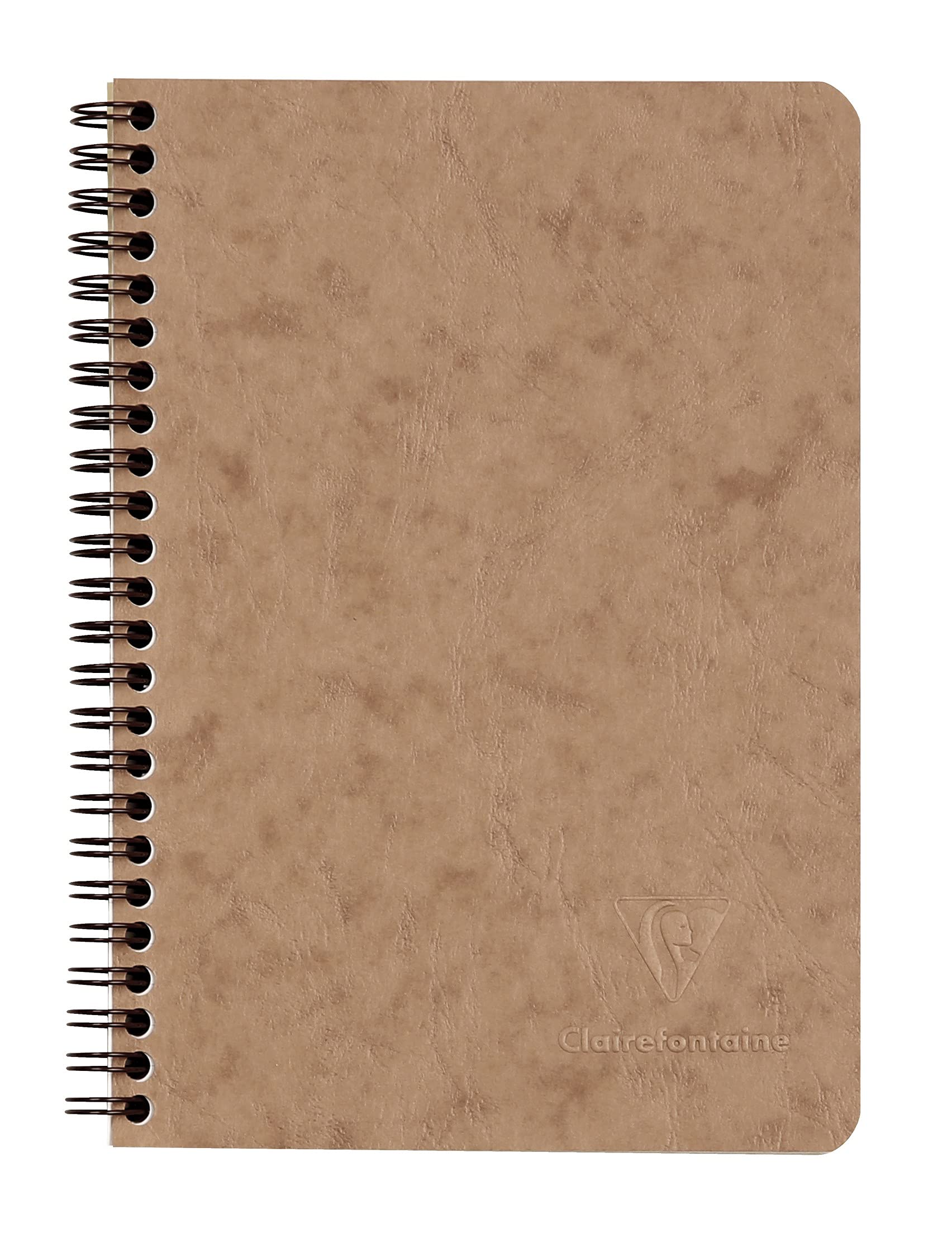 Clairefontaine Basic Wirebound Notebook w/ 3 pockets - Ruled 60 sheets - 6 x 8 1/4 - Tan