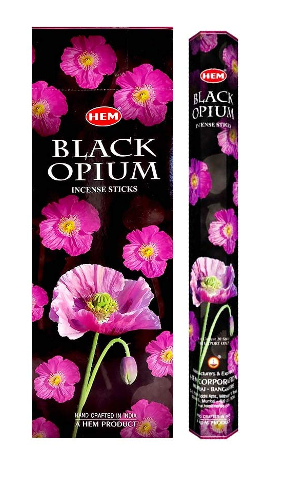 Incienso de opio negro Hem, caja de 120 varillas