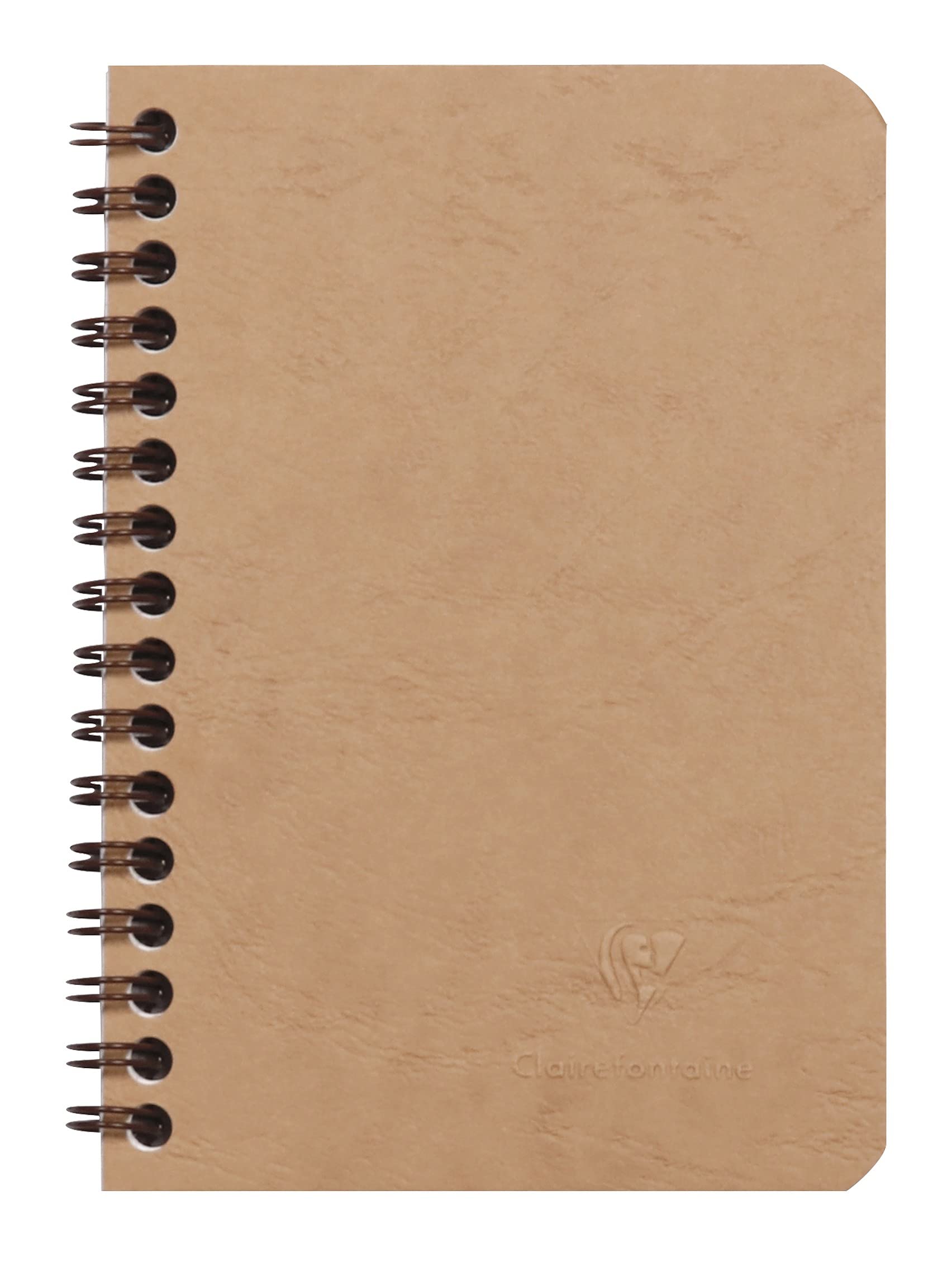 Clairefontaine Basic Wirebound Notebook - Ruled 50 sheets - 3 1/2 x 5 1/2 - Tan