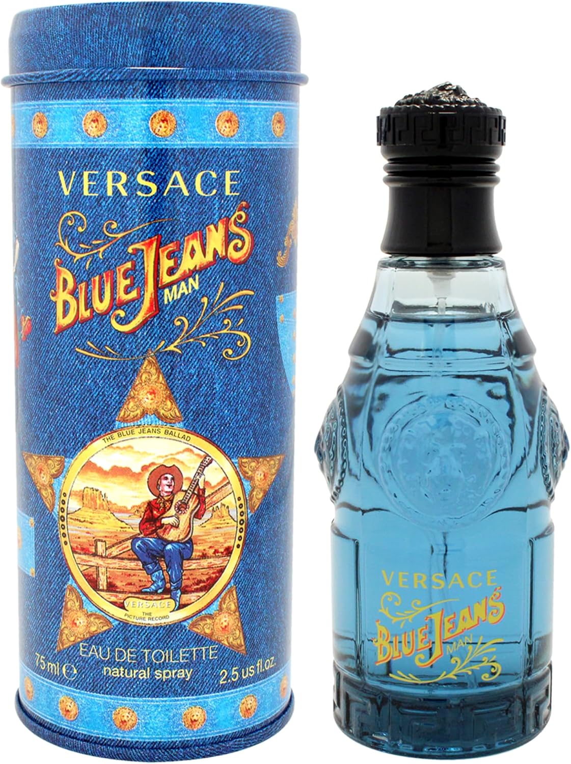 Blue Jeans by Versace for Men 2.5 oz Eau de Toilette Spray