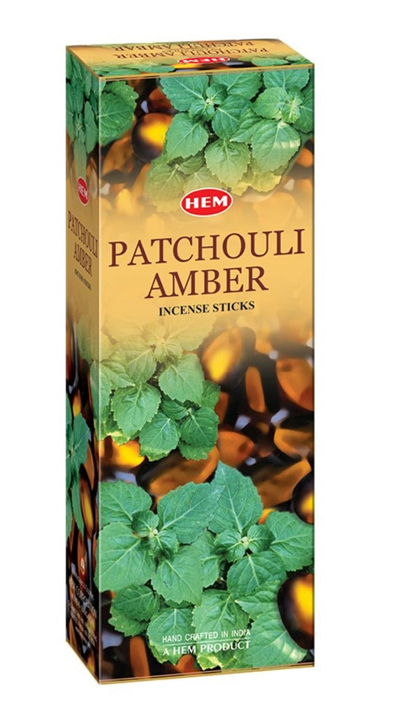 Incienso de pachulí y ámbar de Hem, caja de 120 varillas