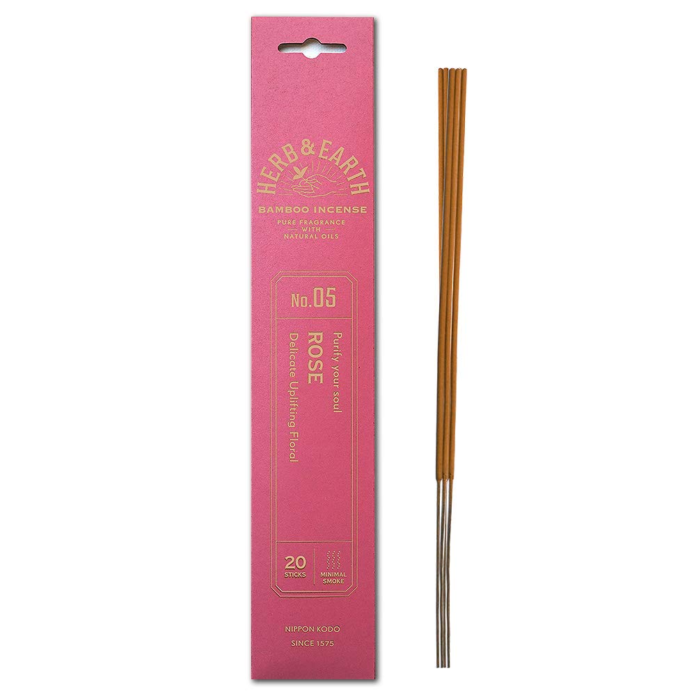 Incienso de bambú japonés Herb and Earth, rosa, 20 varillas