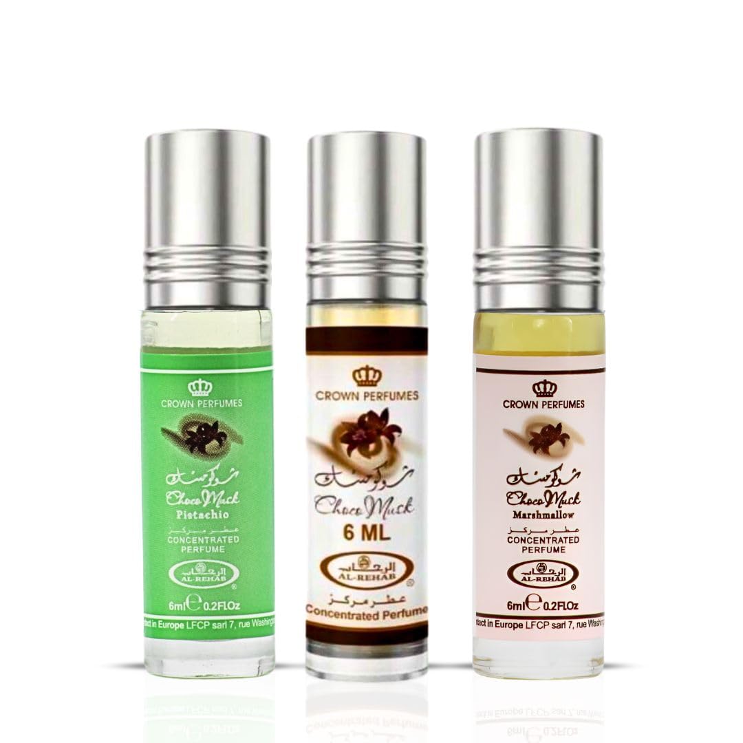 (3-Pack) Choco Musk, Marshmallow & Pistachio 6ml CPO Perfume Oils - Alcohol-Free