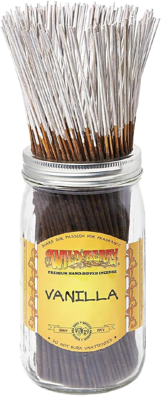 Wild Berry Vanilla Incense Sticks, 100 Count Hand-Dipped Aromatic Incense