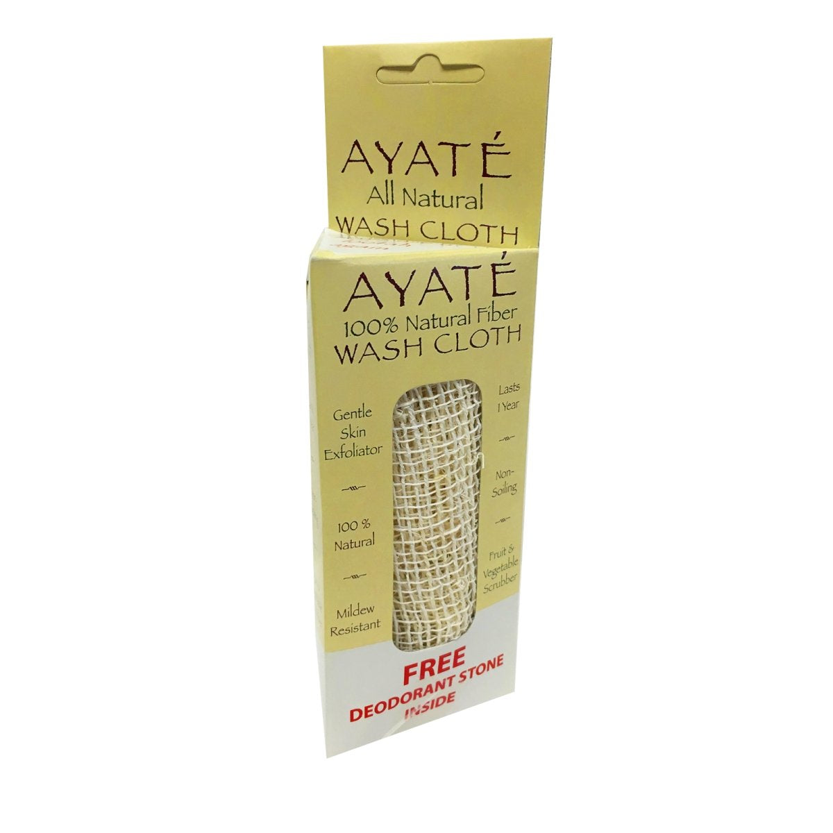 Gant de toilette en fibre naturelle Ayate avec déodorant en cristal gratuit