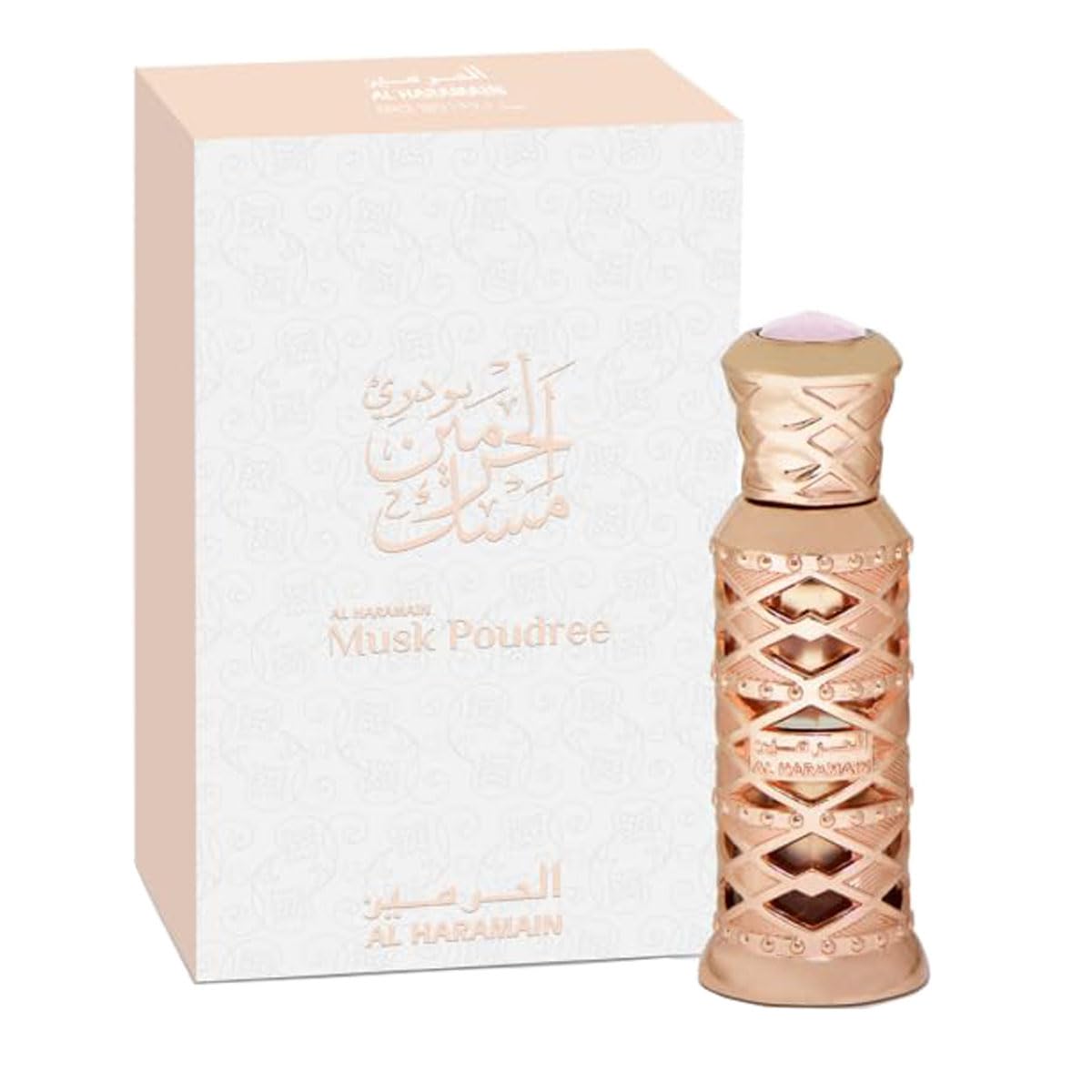 Al Haramain Musk Poudree Concentrated Perfume Oil Unisex Powdery Musky, 12 ml