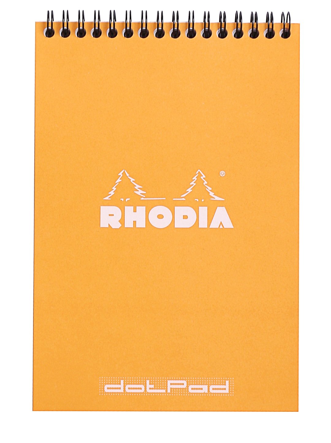 Rhodia Wirebound Notepad - Dot grid 80 sheets - 6 x 8 1/4 - Orange cover