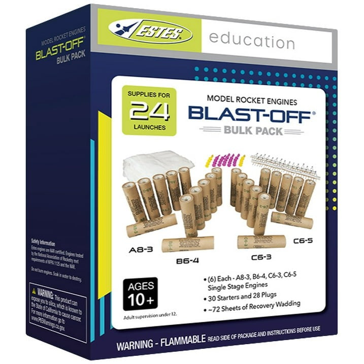 Estes Blast-Off Flight Pack - 24 Model Rocket Engines - Includes A8-3, B6-4, C6-3, and C6-5