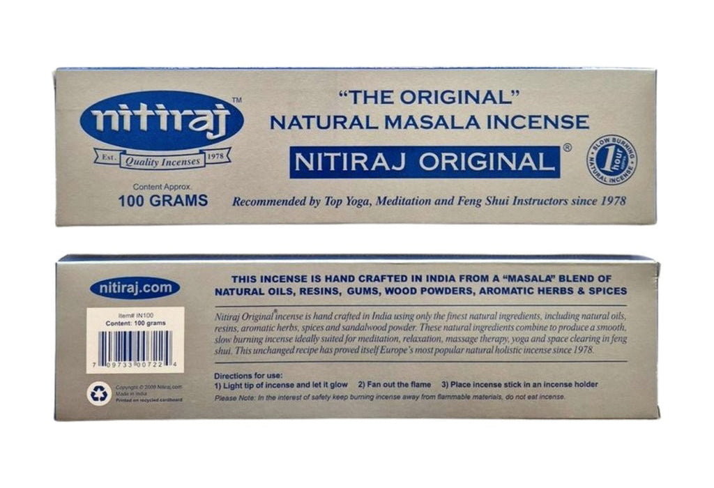 Incienso Nitiraj original de la India, 100 gramos