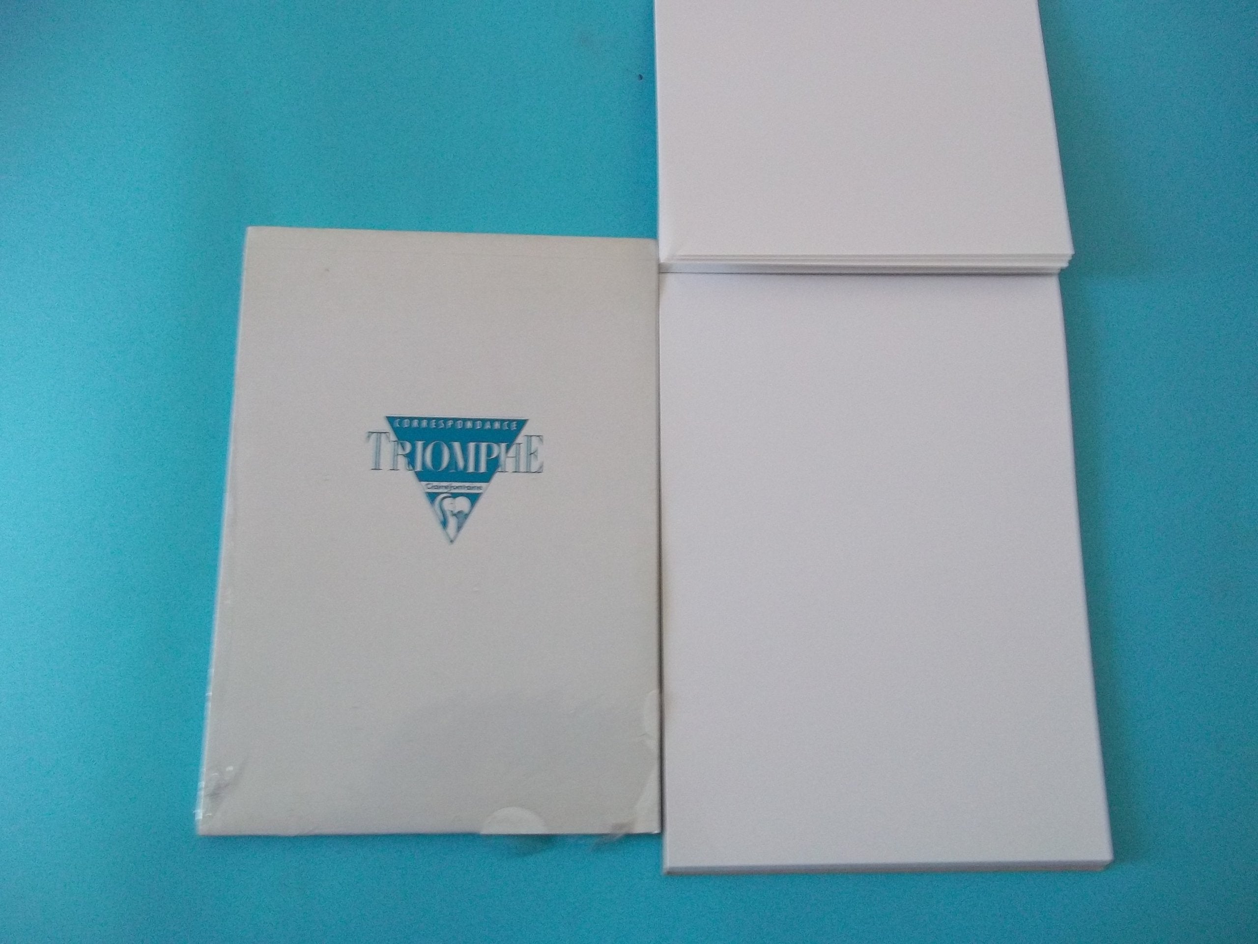 Clairefontaine Tablets "Triomphe" Stationery - Ruled 50 sheets - 5 3/4 x 8 1/4 Extra White