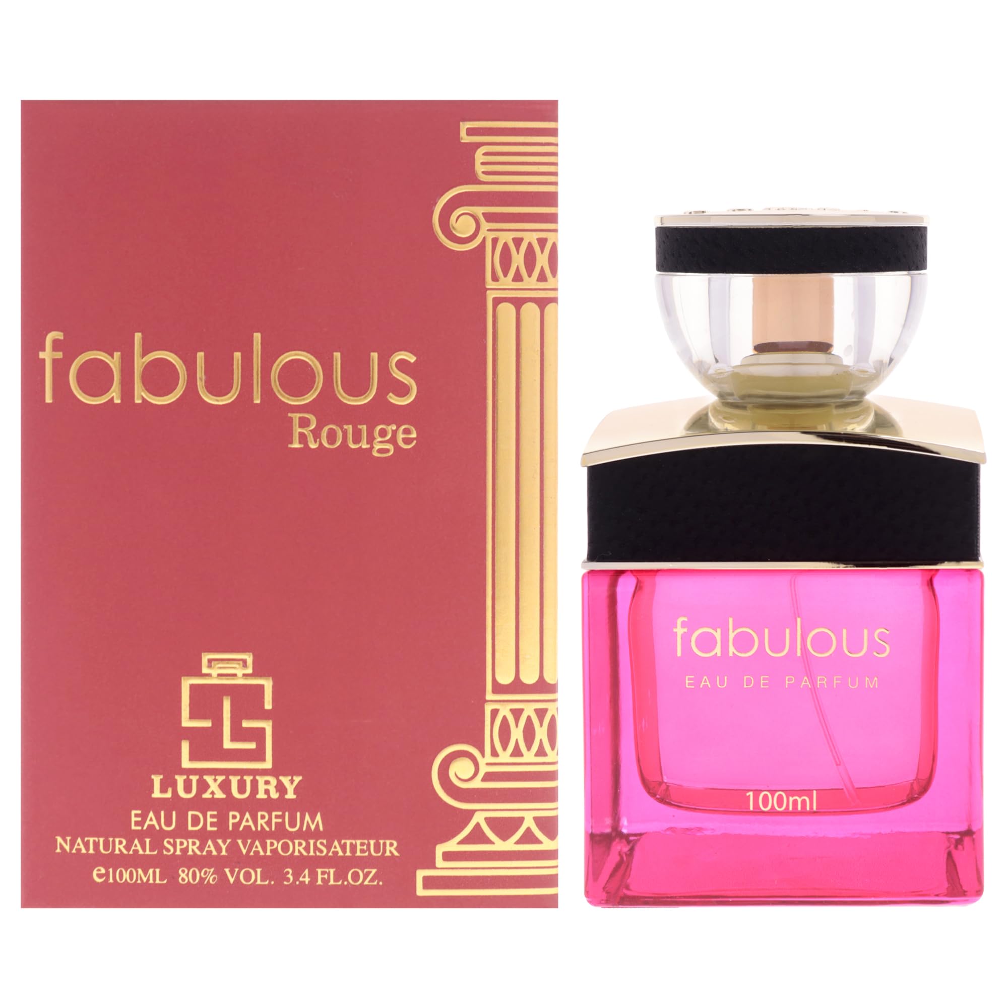 Khalis Fabulous Rouge Luxury Collection Eau de Parfum for Women, Floral Fruity Fragrance with Pineapple Jasmine Praline and Woods, 3.4 oz Spray