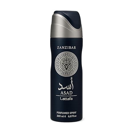 Lattafa Asad Zanzibar Deodorant Spray 6.7 Ounce (200 ml)