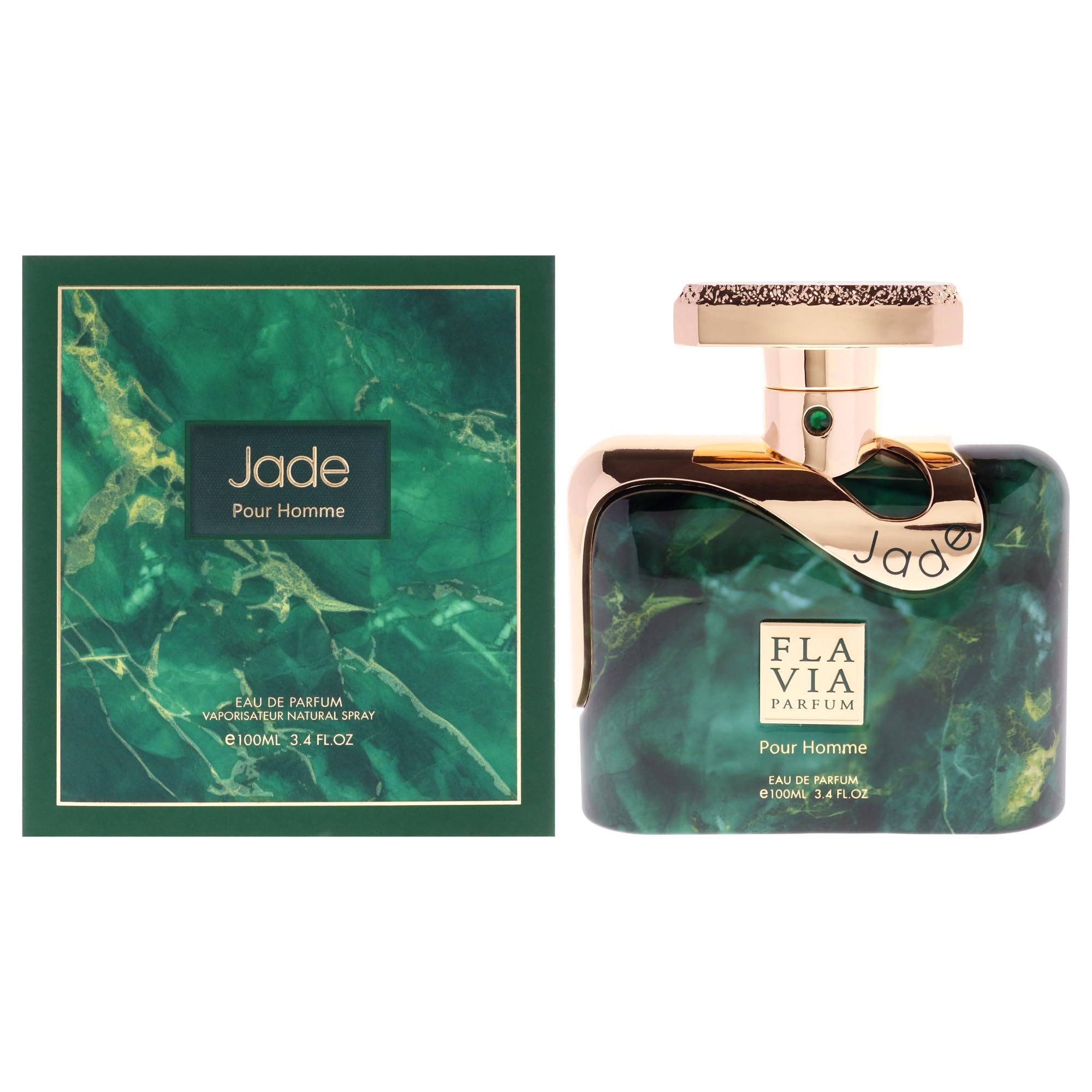 Flavia Jade Eau de Parfum for Men, Floral Aromatic Fragrance with Citrus Lavender Jasmine and Woods, 3.4 oz Spray