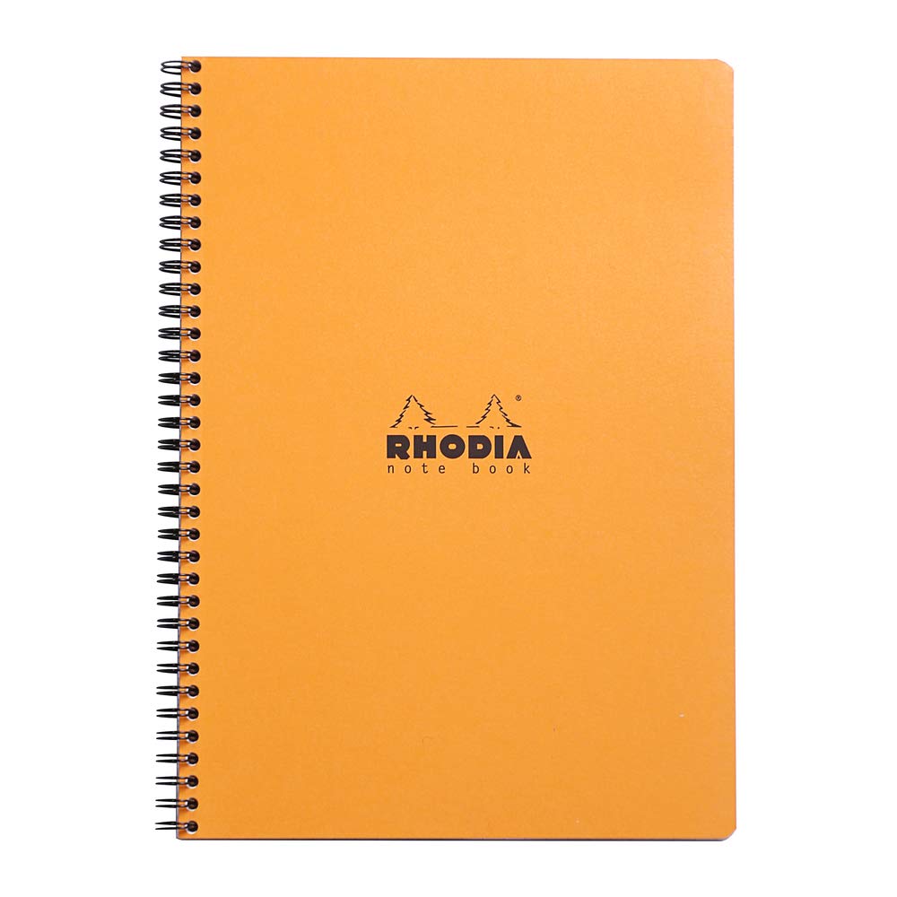 Rhodia Wirebound Notebook - Graph 80 sheets - 9 x 11 3/4 - Orange cover