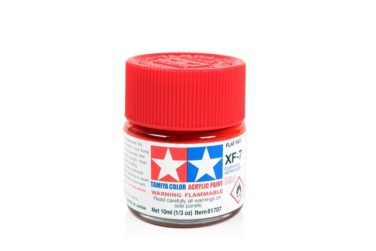 TAMIYA Acrylic Mini XF7 Flat Red TAM81707 Plastics Paint Acrylic