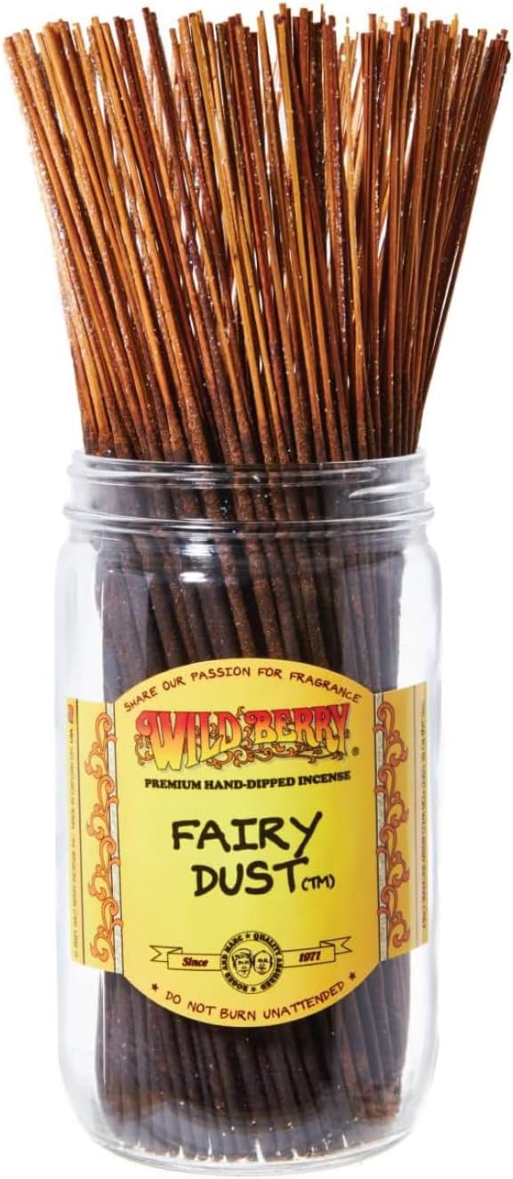 Wild Berry Fairy Dust Incense Sticks, 100 Count Hand-Dipped Aromatic Incense