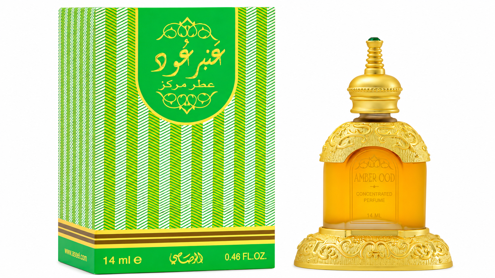Rasasi Amber Oud Concentrated Perfume Oil, 0.47 Oz (14ml)