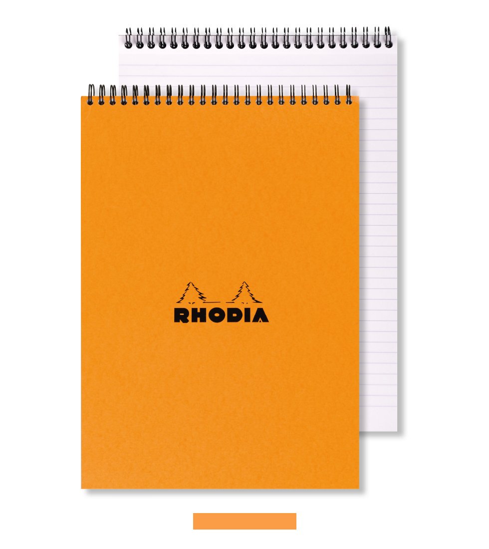 Rhodia Wirebound Notepad - Graph 80 sheets - 6 x 8 1/4 - Orange cover