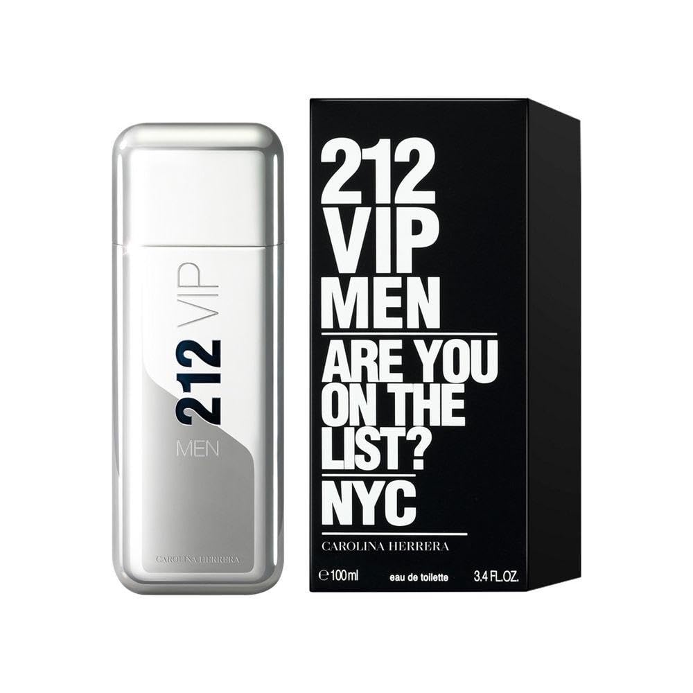 Carolina Herrera 212 VIP Eau de Toilette for Men, Fresh Modern Aromatic Fragrance for Day to Night Wear, 3.4 oz Spray