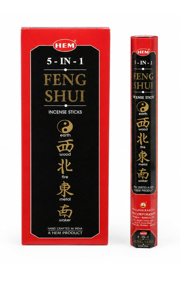 Incienso 5 en 1 Hem Feng Shui, caja de 120 varillas