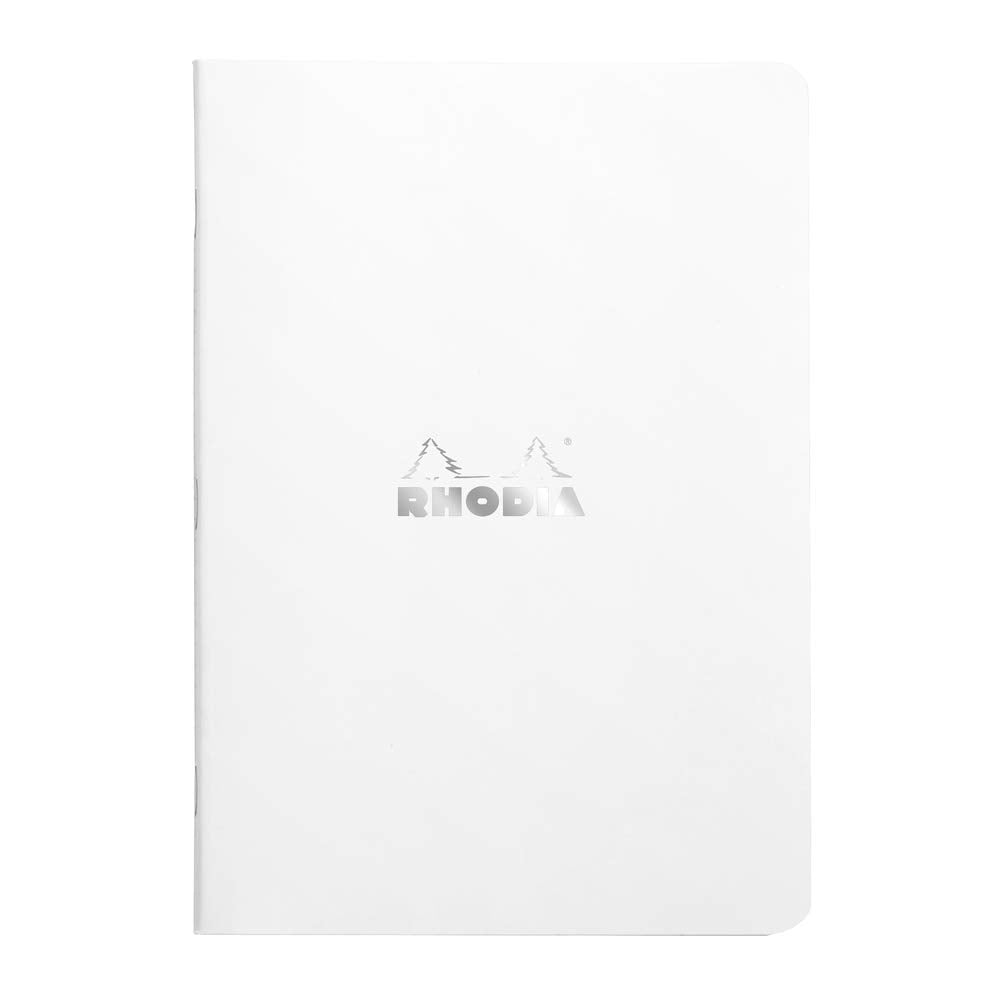 Rhodia Slim Staplebound Notebook - Graph 48 sheets - 6 x 8 1/4 - White cover
